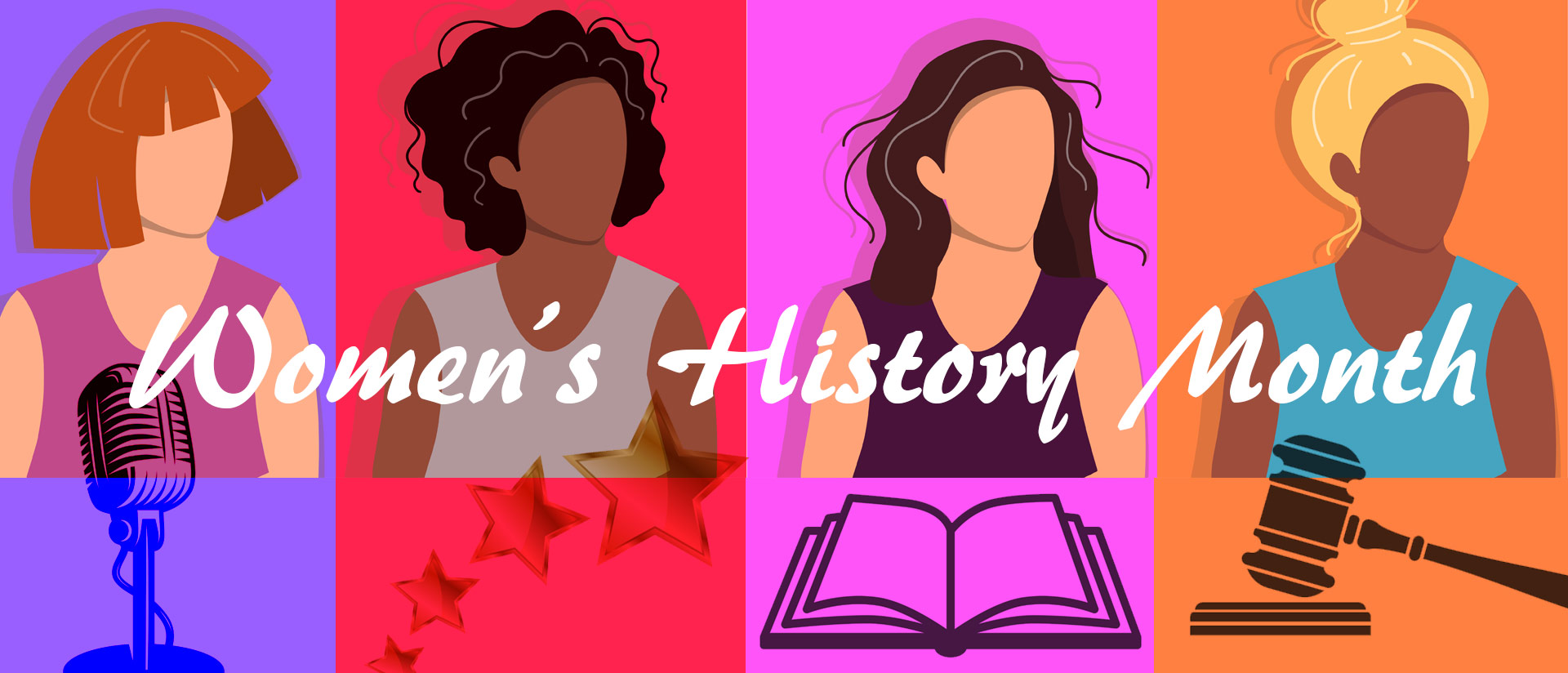 clipart of diverse women for Women's History Month